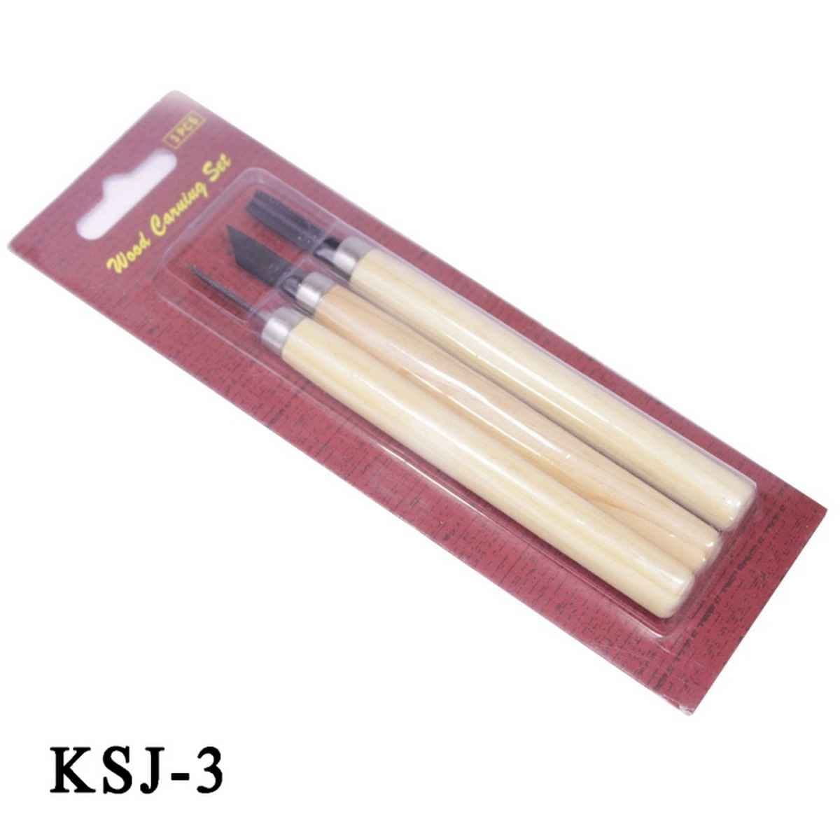 Wooden Knife Carving Set 3 pcs KSJ-3