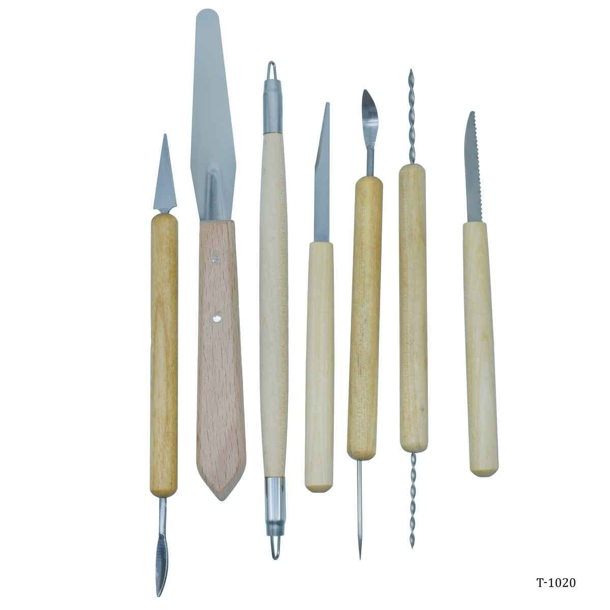Wooden Craft Clay Tool Set Of 7 Pcs T-1020