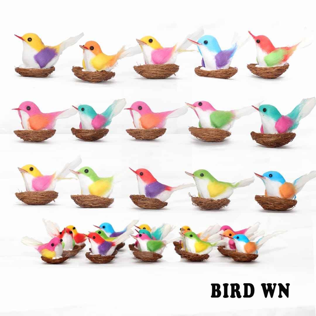 Craft Artificial Birds With Nest Size 6cmx6cm 1 pcs BIRDwn