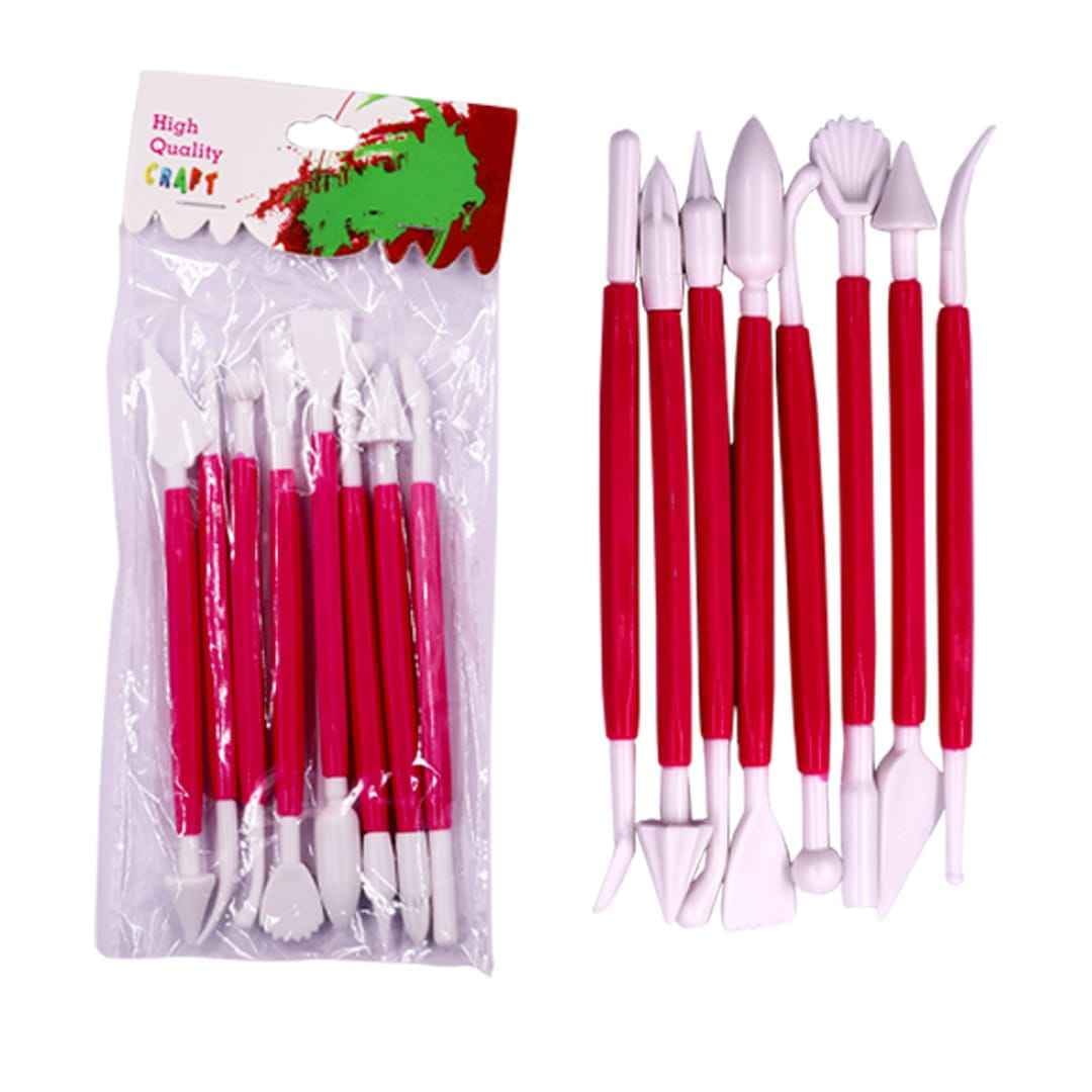Clay Tools Craft Art Set 8 Pcs Set (Ball Tool, Bone Tool, Star Tool, Bulbous Cone Tool, Leaft Shaping Tool, Serrated Tool, Shell and Blade Tool, Cone and Star Tool.) CTS-8