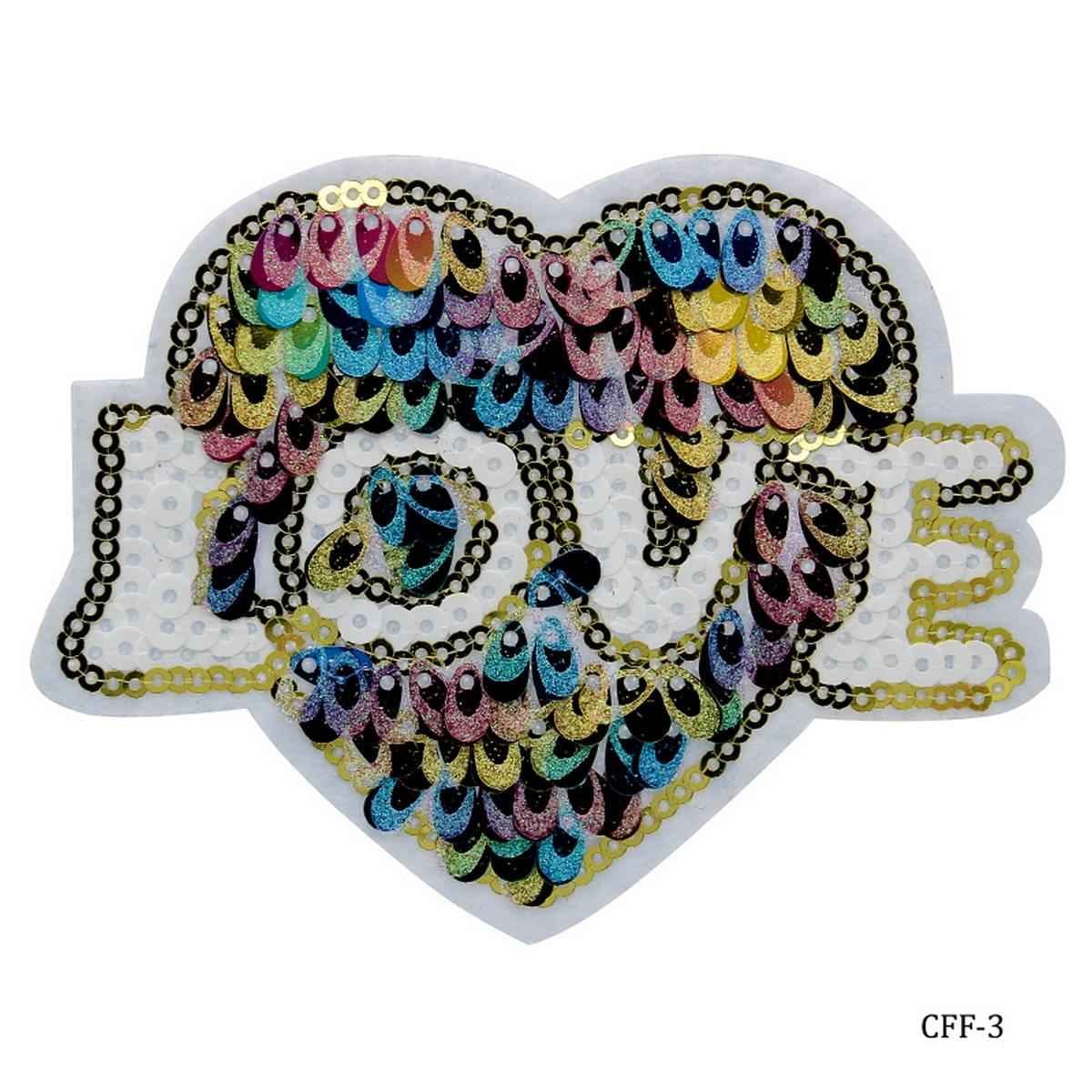 Craft Sequins Heart Love Medium Size: 8.5x10x0.5 cm CFF-3