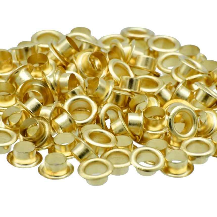 Golden Coloured Round Eyelets Size OD 6MM, ID 3mm