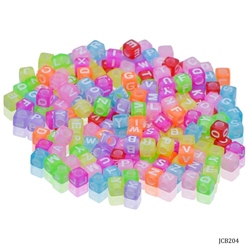 Craft Beads Alphabet Square Small 25gm 6X6MM JCB204