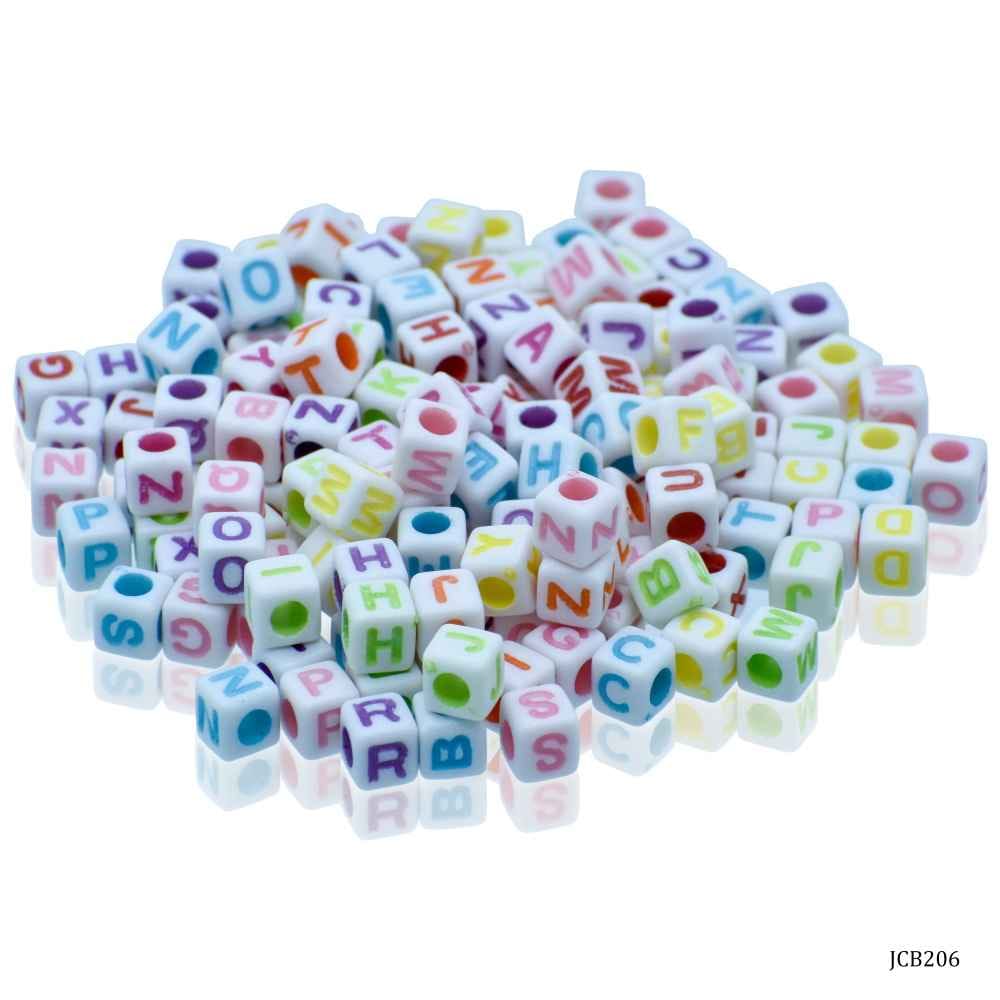 Craft Beads Alphabet Square Small 25gm 6X6MM JCB206