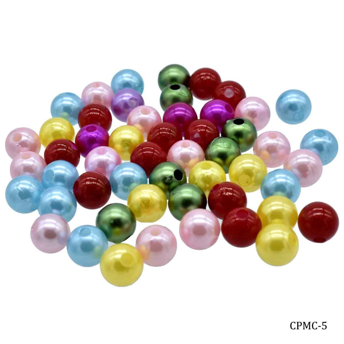 Craft Beads Round Moti Multi Colour 25gram Size 12MM CPMC-5