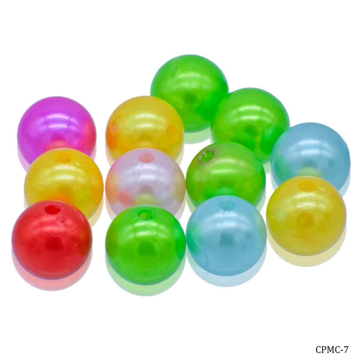 Craft Beads Round Moti Multi Colour 25gram Size 16MM CPMC-7