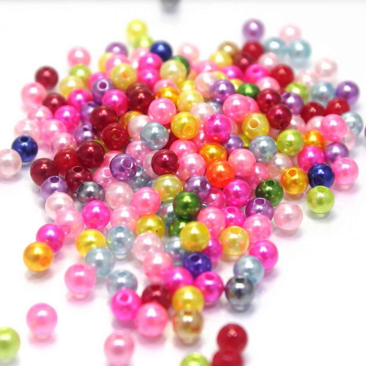 Craft Beads Round Moti Multi Colour 25gram Size 4MM CPMC-1