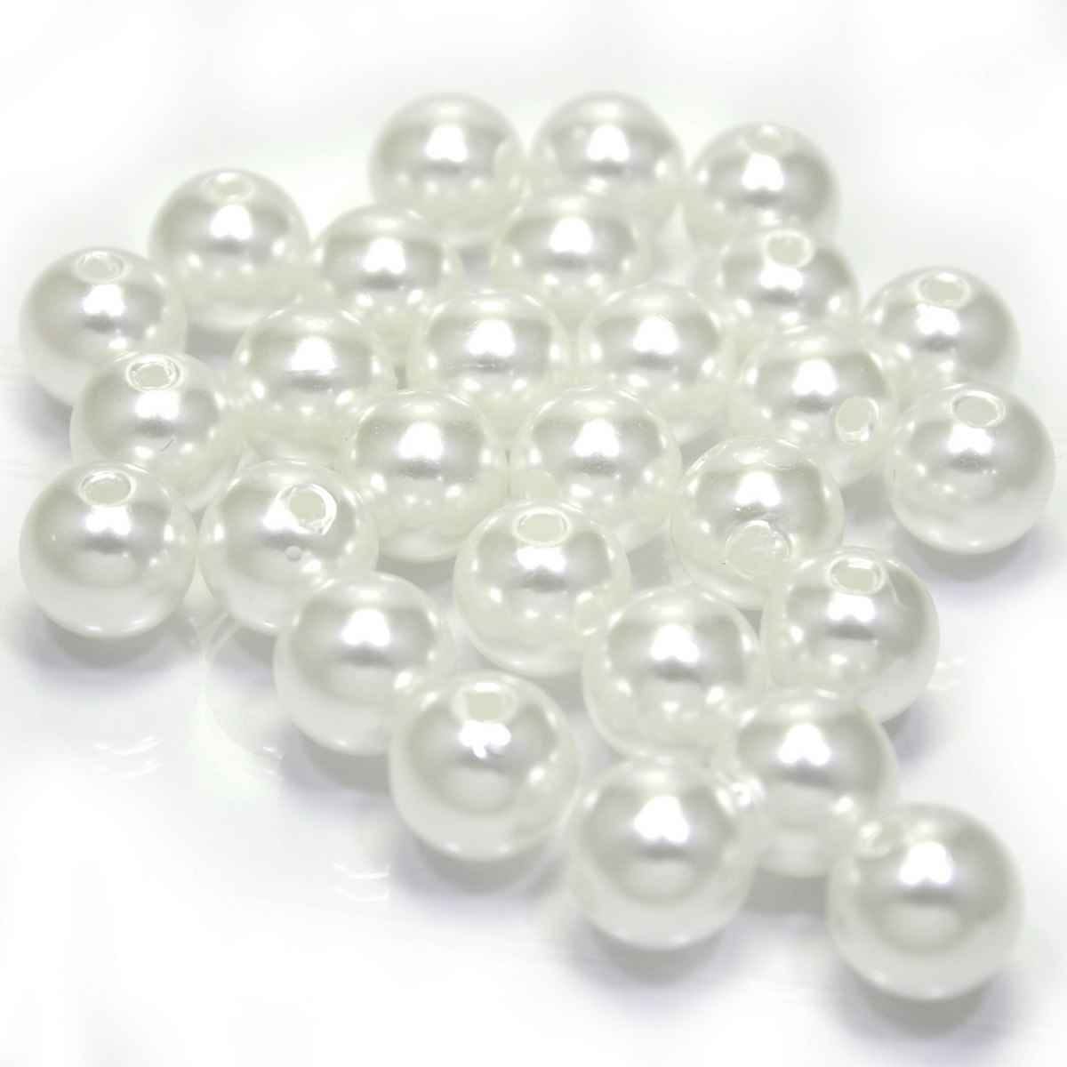 Craft Beads Round Moti White Colour 25gram Size 10MM CPM-4