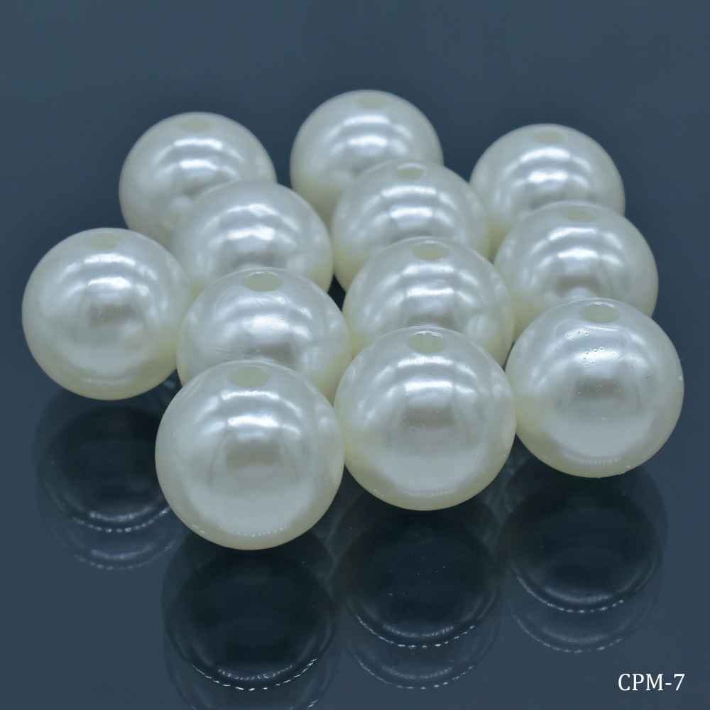 Craft Beads Round Moti White Colour 25gram Size 16MM CPM-7