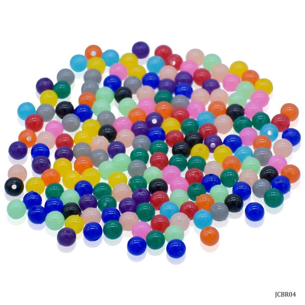 Craft Round Plain Beads Multi Colours 20gram Size 6MM JCBR04