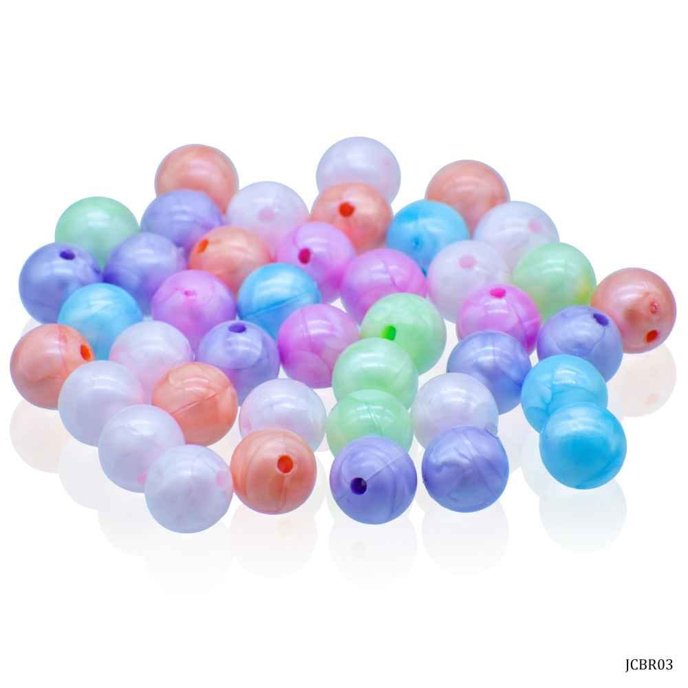 Craft Round Pastel Beads Assorted Colours 10MM 20Gram JCBR03