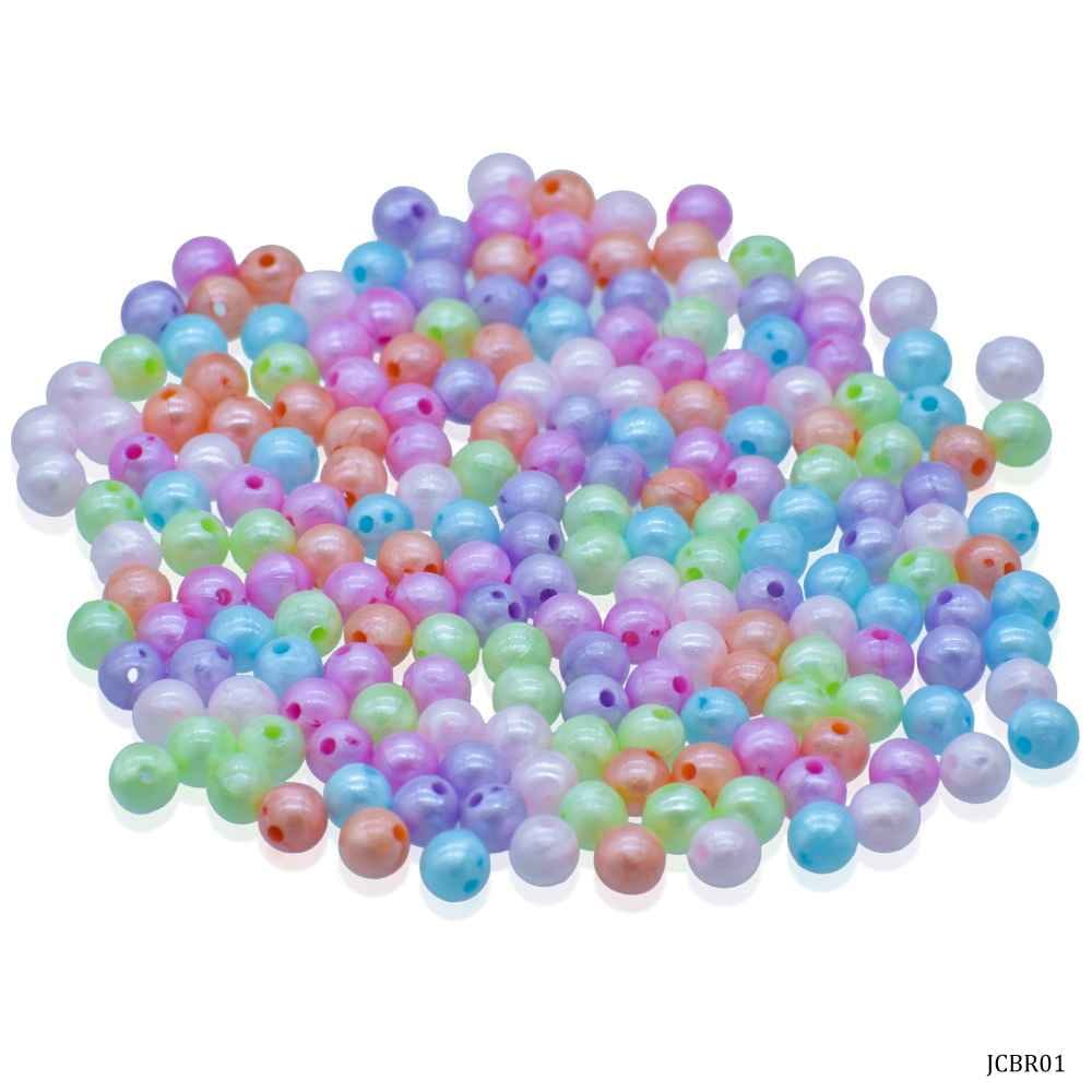 Craft Round Pastel Beads Assorted Colours 6MM 20Gram JCBR01