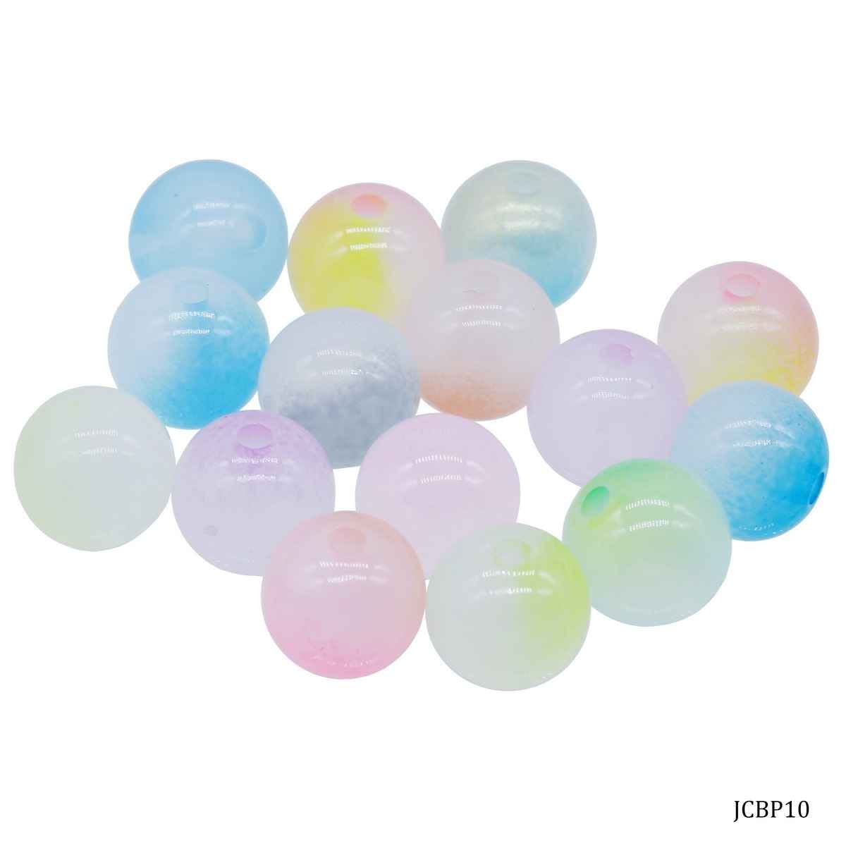Craft Round Transparent Pastel Beads Assorted Colours 14MM 20Gram JCBP10