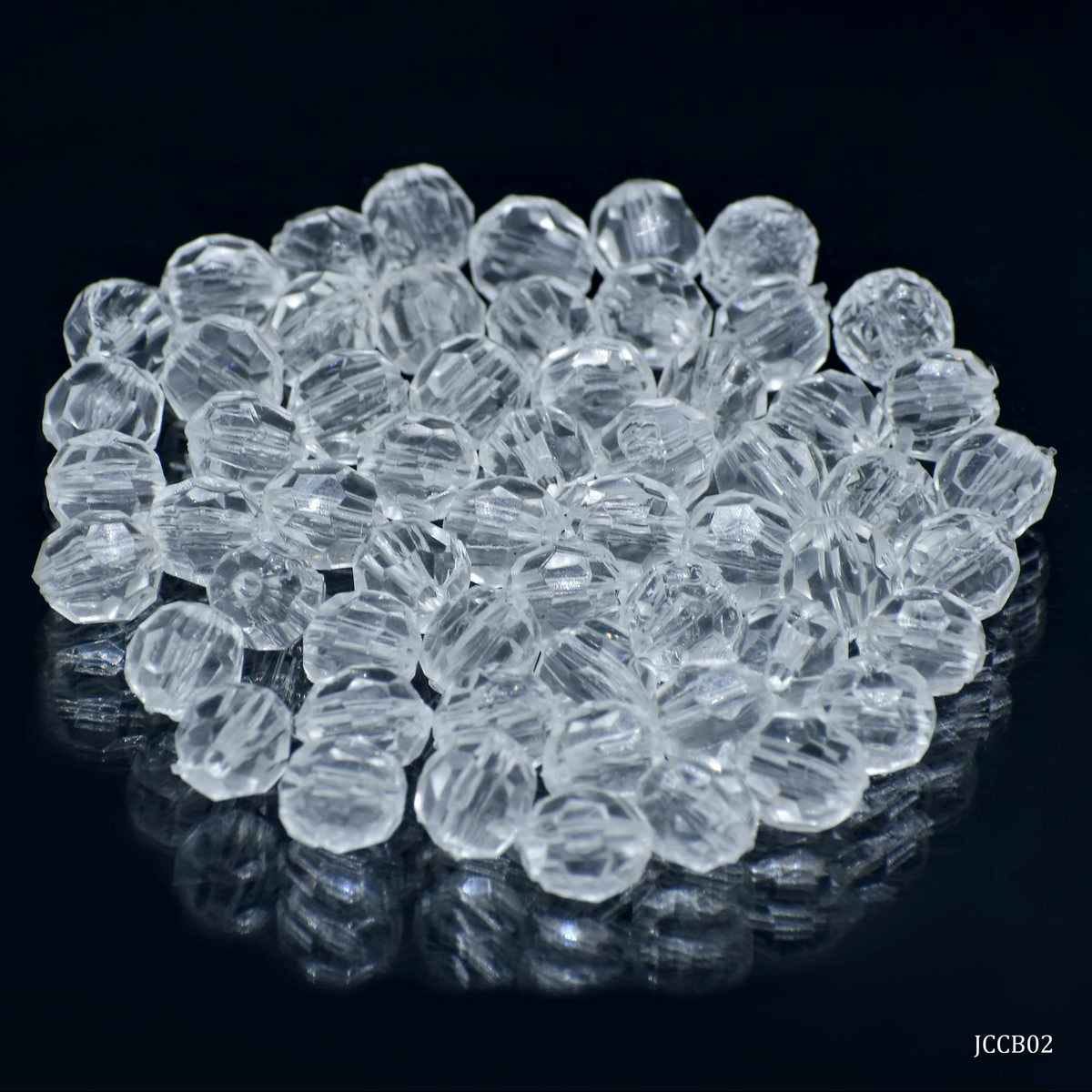 Craft Round Crystal Beads Transparent 25gram Size 10MM JCCB02