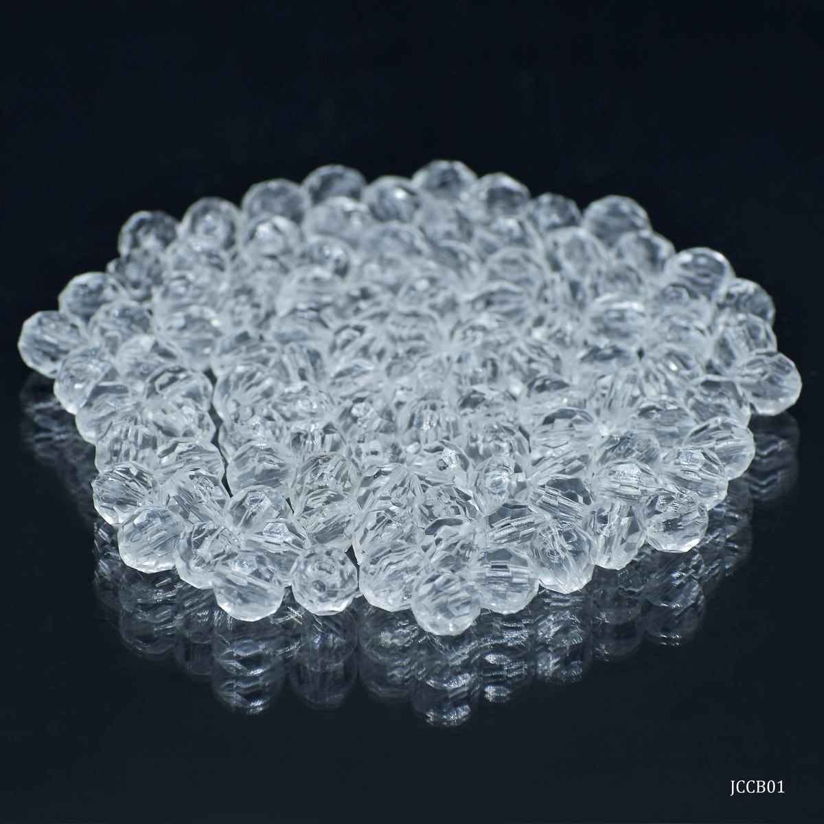 Craft Round Crystal Beads Transparent 25gram Size 8MM JCCB01