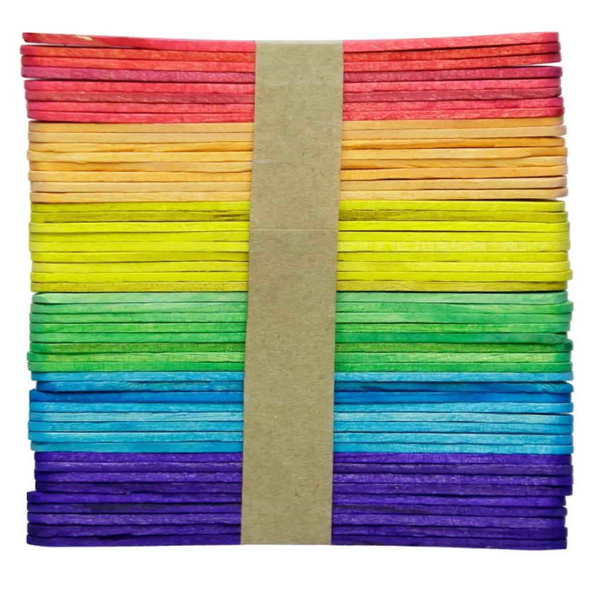 Craft Ice Cream Stick Small 192 Multicolour Size 4.5 Inch FSCQC