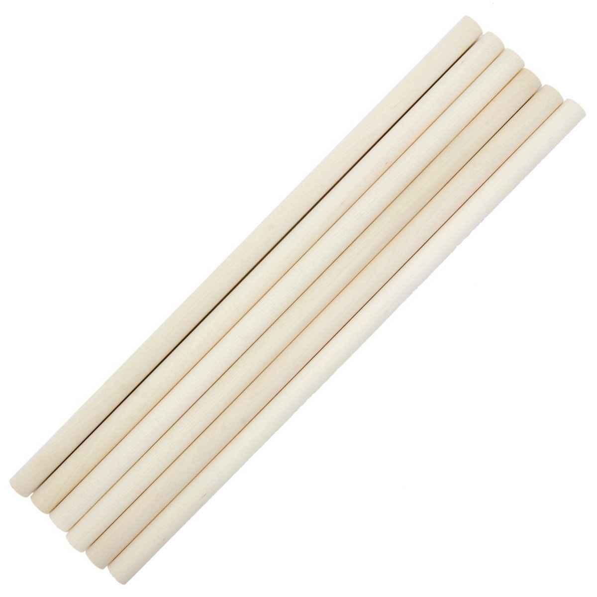 Craft Stick Wooden Round 12 Inch 6 Pcs 13mm Thick CSRW07