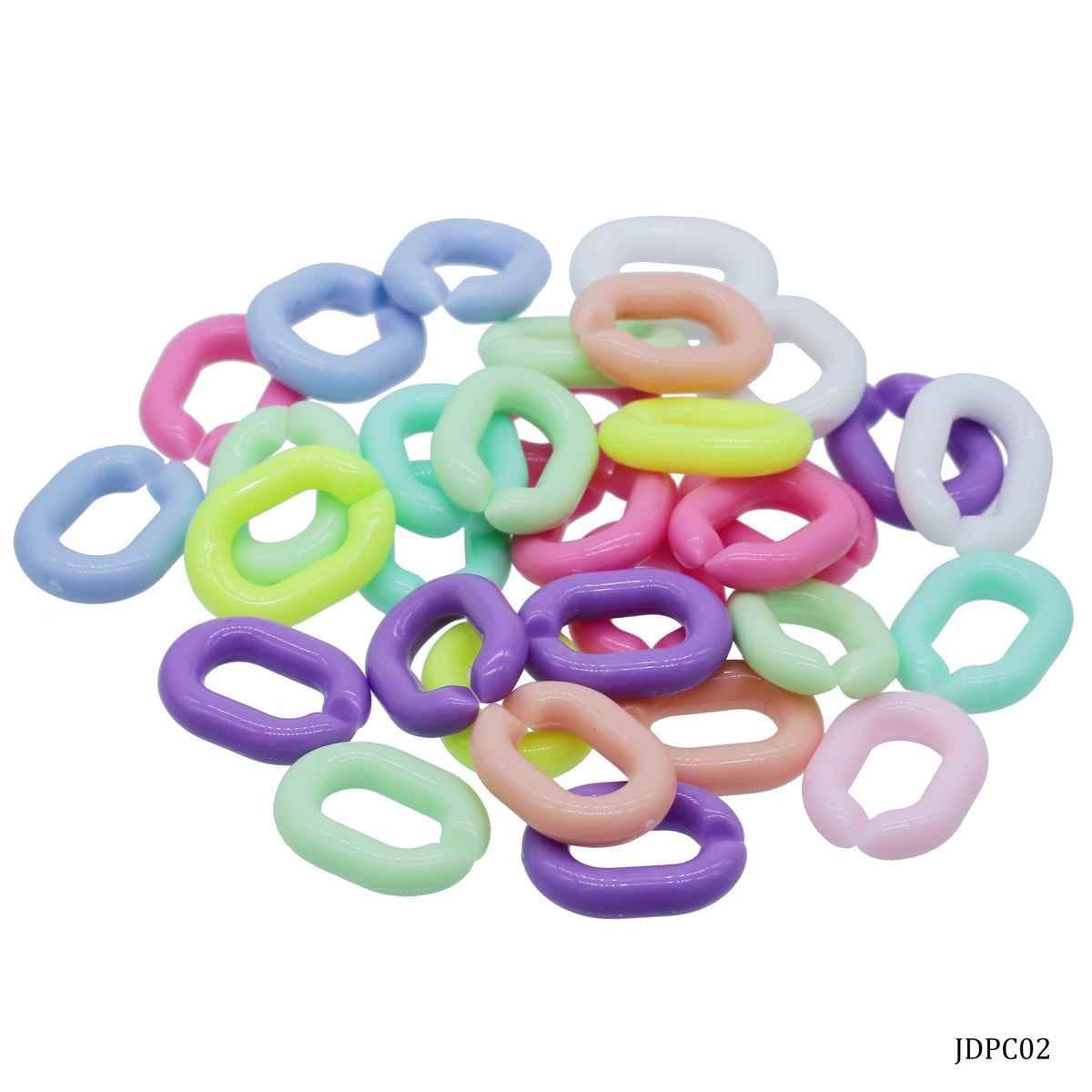 DIY C-Clip Plastic Chain Link 14X19MM Medium Pack of 30 Pcs JDPC02