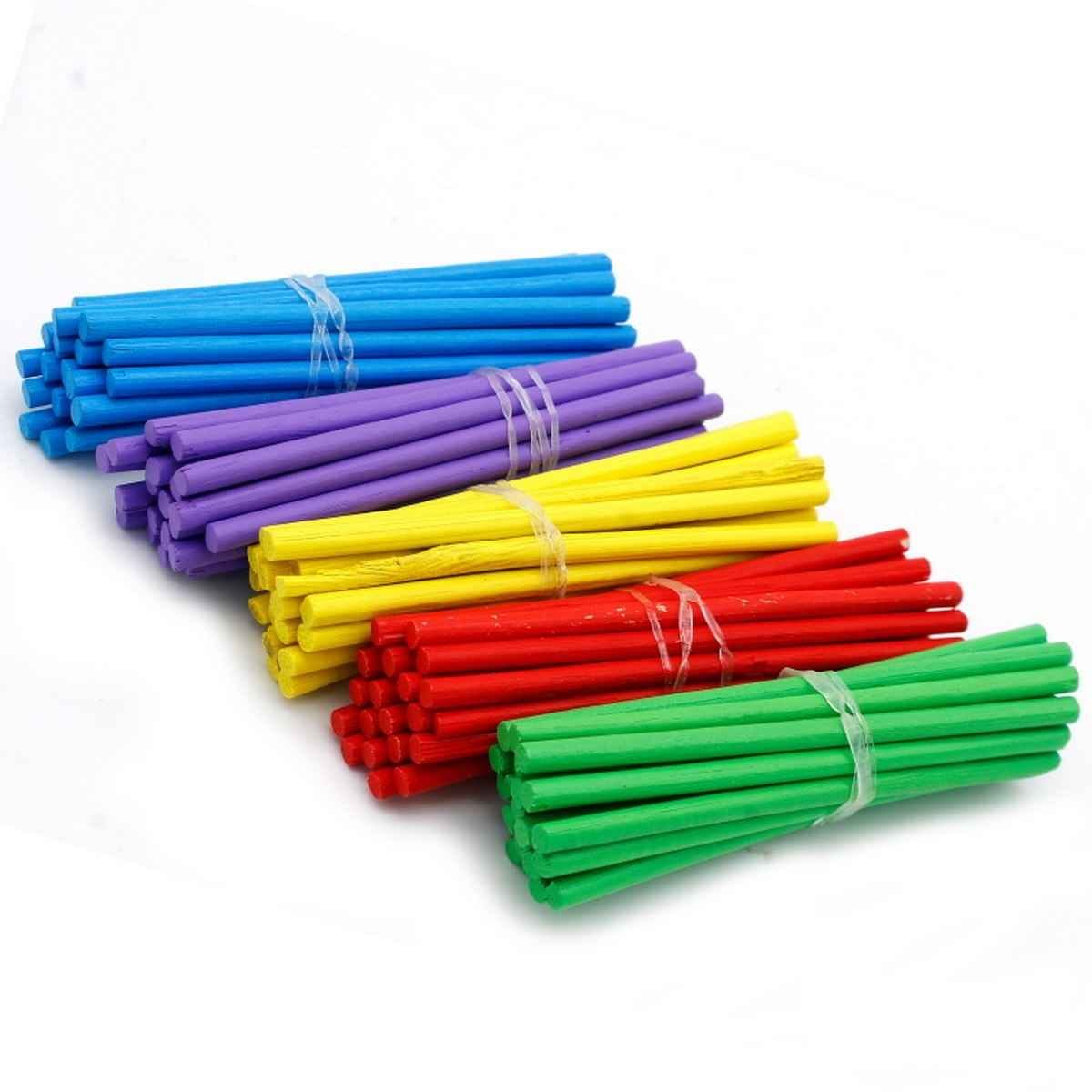 Craft 100pcs Multicolour Wooden Stick Round 3.5inch 4mm Thick C35