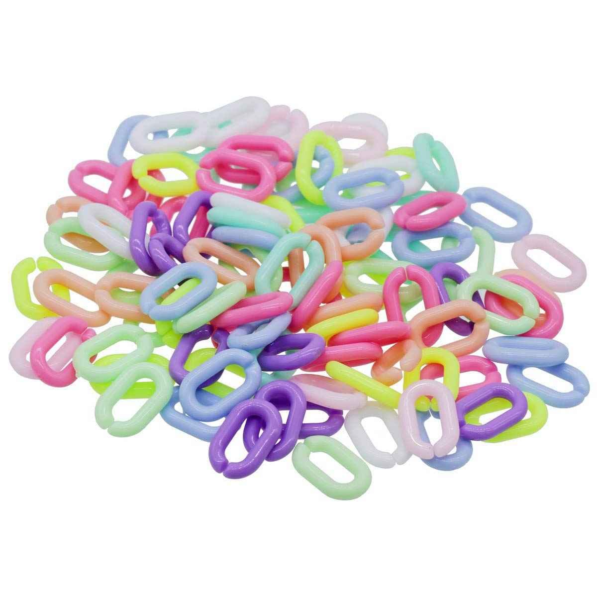 DIY C-Clip Plastic Chain Link 9X14MM Small Pack of 95 Pcs JDPC01
