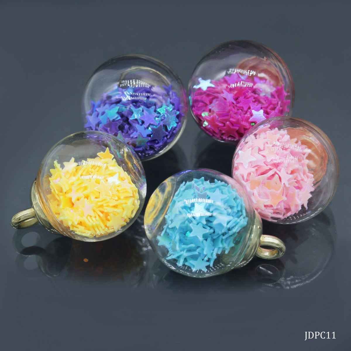 Jewellery Round Pendant Balls With Sequins 5 Pcs JDPC11