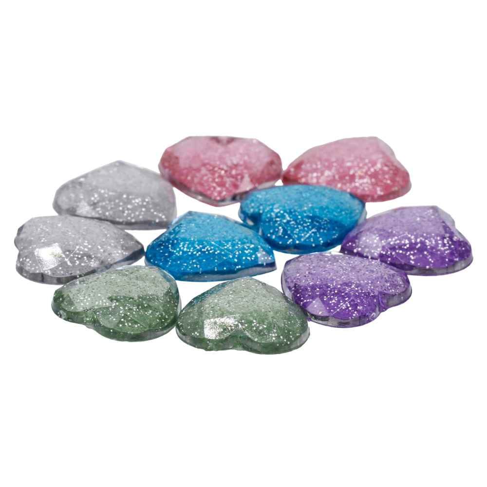 Kundan Stone Diamond Heart Shape Multi Colour Big Size 20MM 10 Pieces JT20H-13
