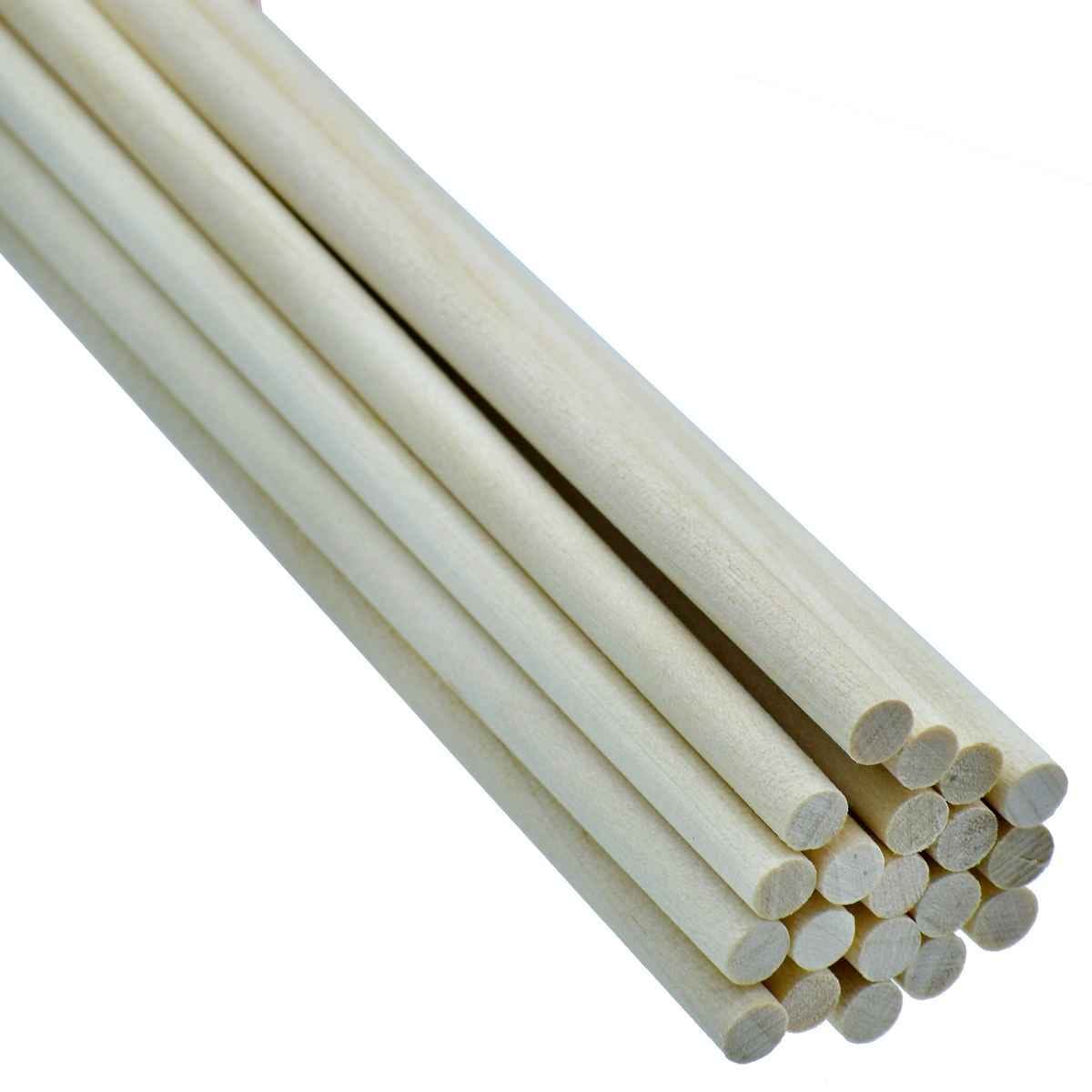 Craft Wooden Stick Round White 4mm 6inch G-05