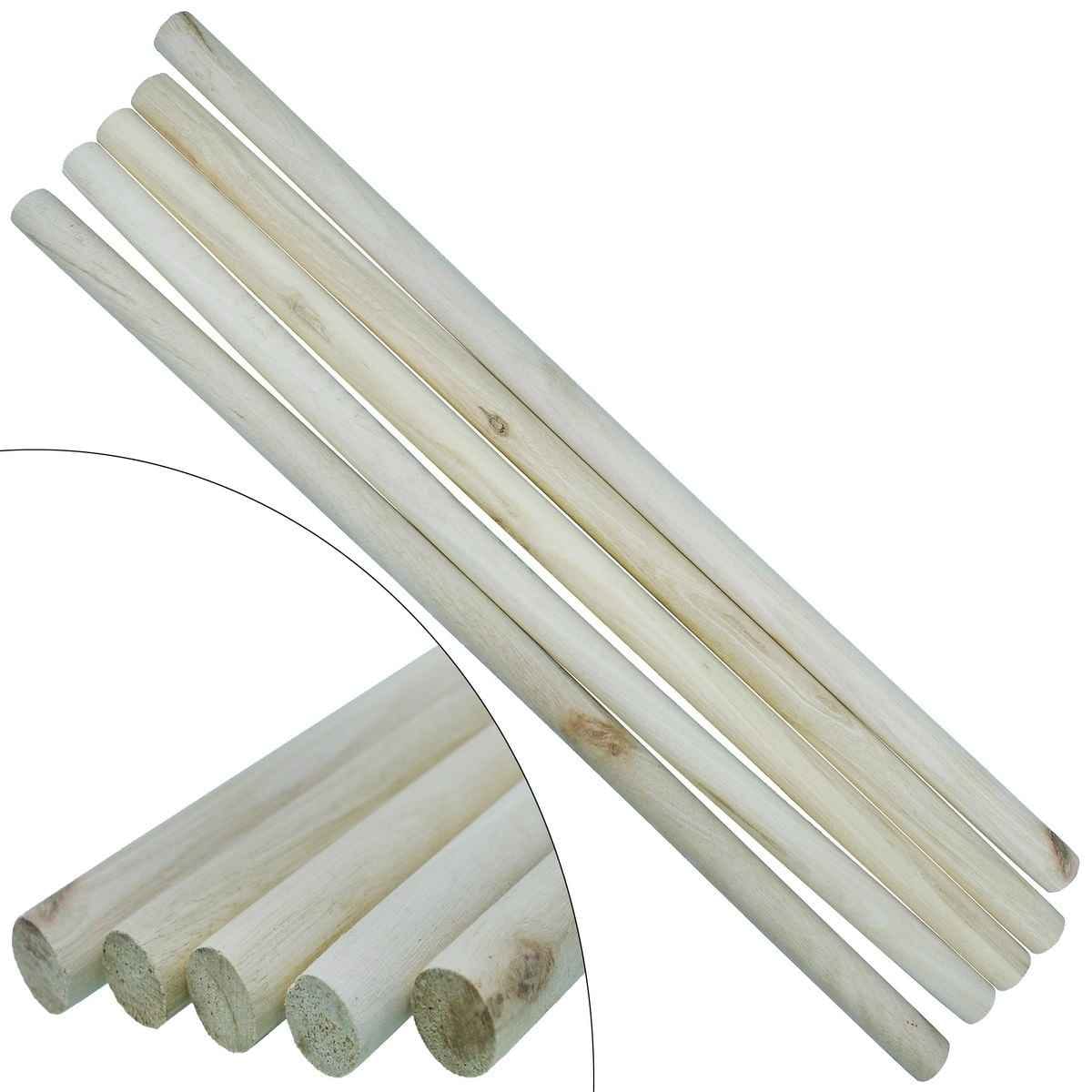 Craft Wooden Stick Round 12Inch 5Pcs 12mm Thick JCSR12MM