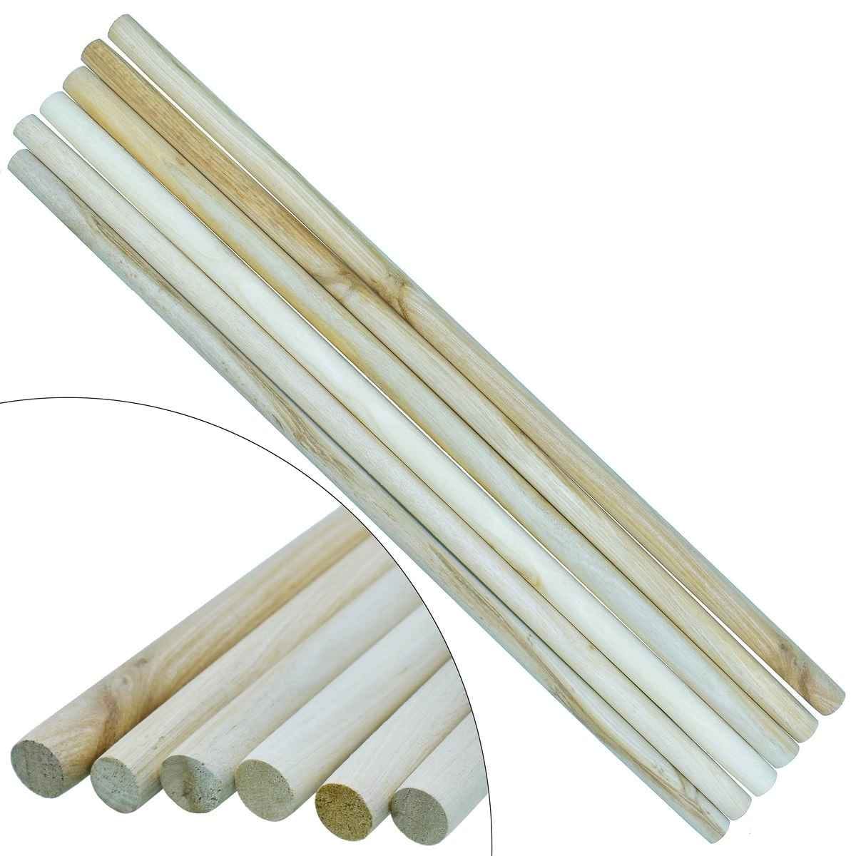 Craft Wooden Stick Round 12Inch 6Pcs 10mm Thick JCSR10MM