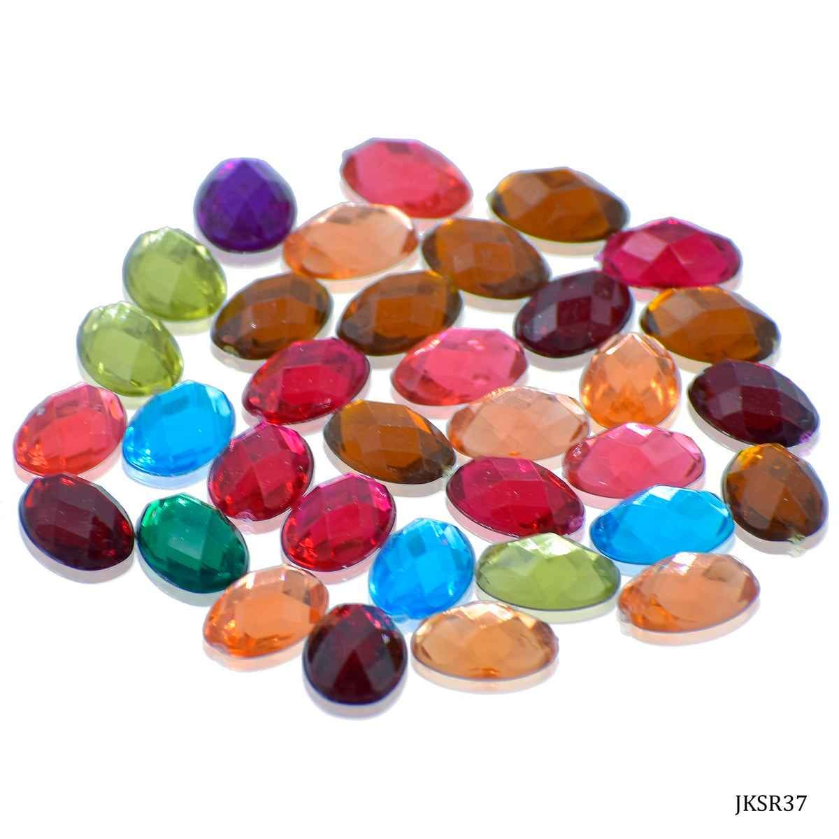 Kundan Stone Diamond Flat Oval Shape Multi Colour Small Size 10X14MM 10 Grams JKSR37