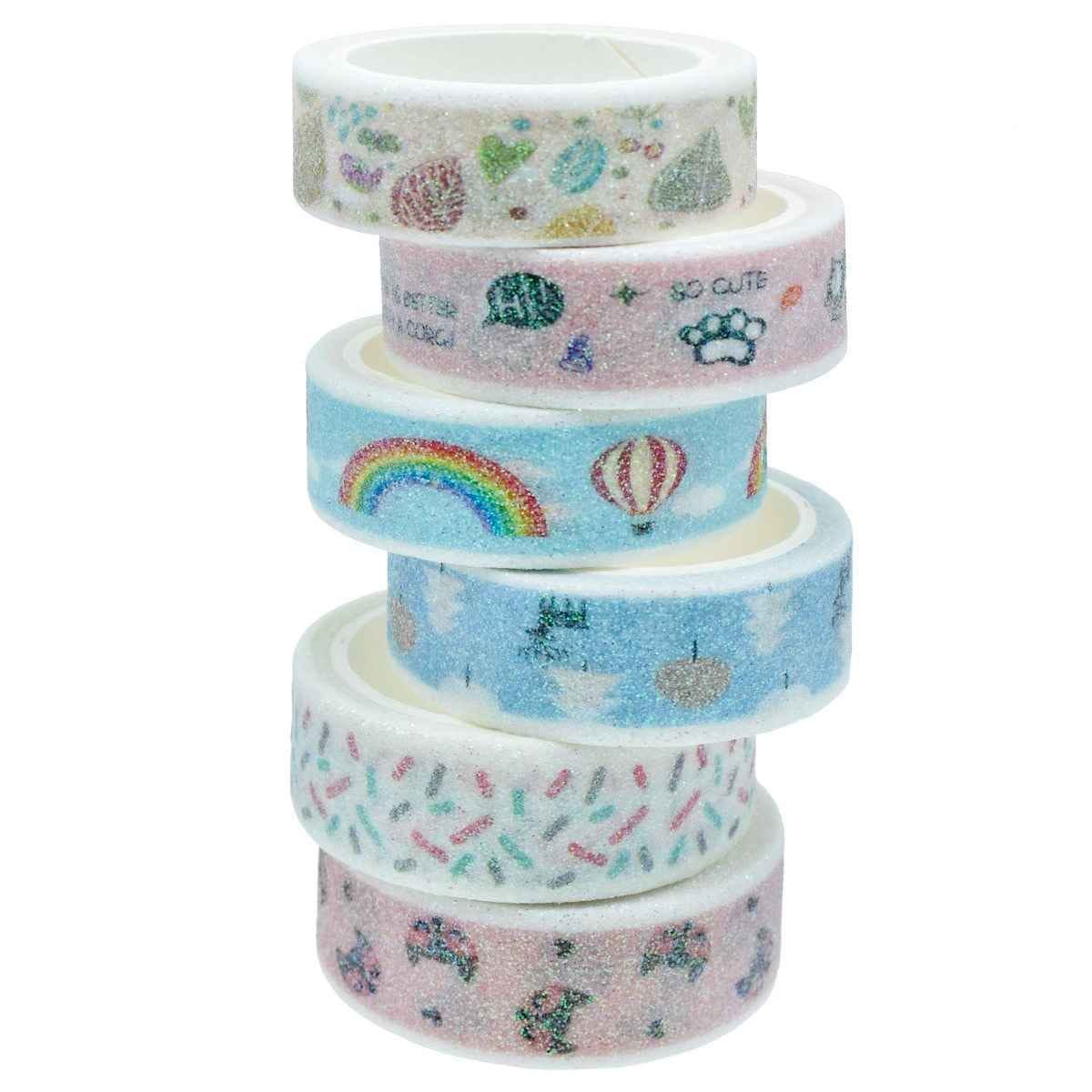 Craft Glitter Paper Tape 1.5cm x 2m 6 pcs PT-6PG