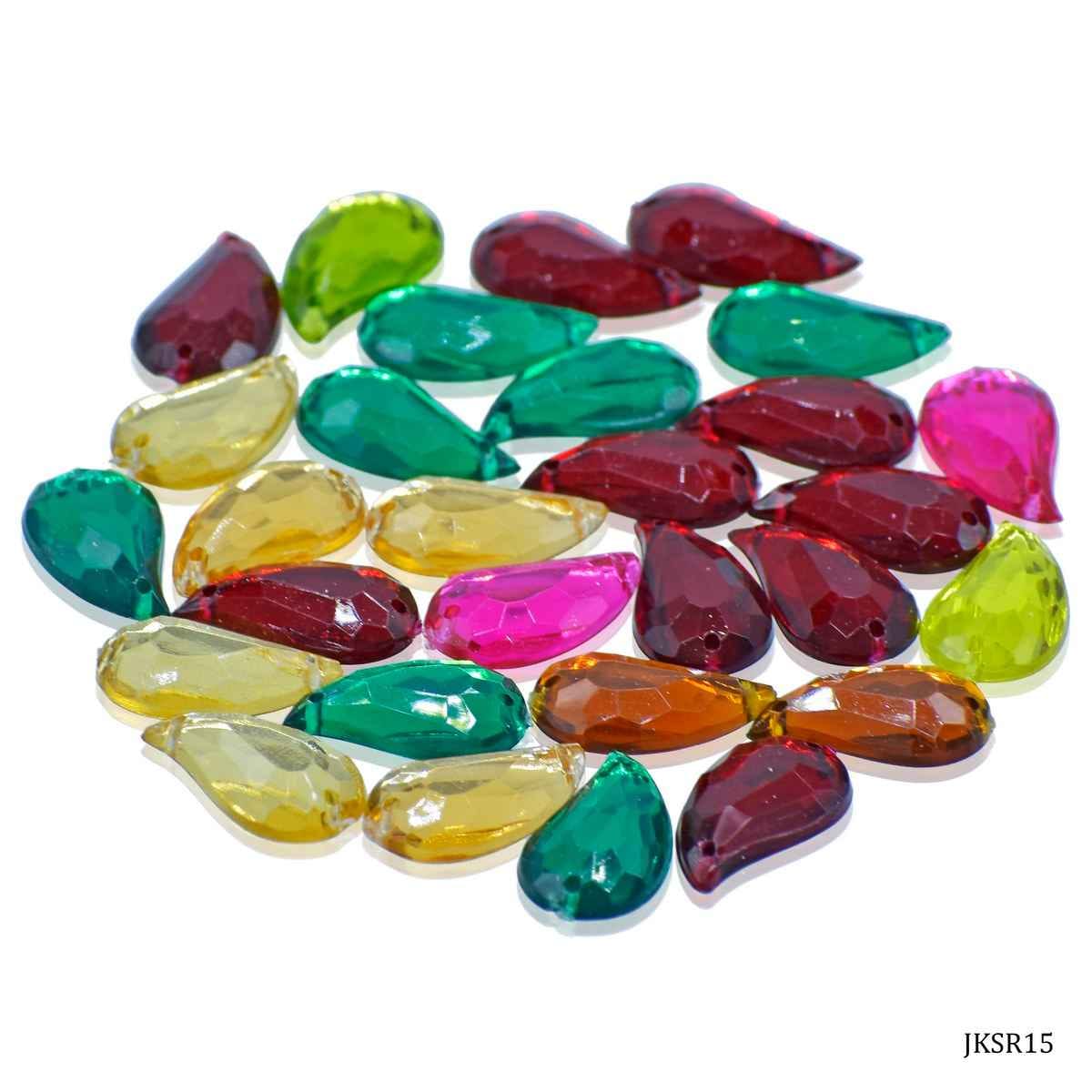 Kundan Beads Stone Mango Shape with Hole Multi Colour Size 18X13MM 10 Grams JKSR15