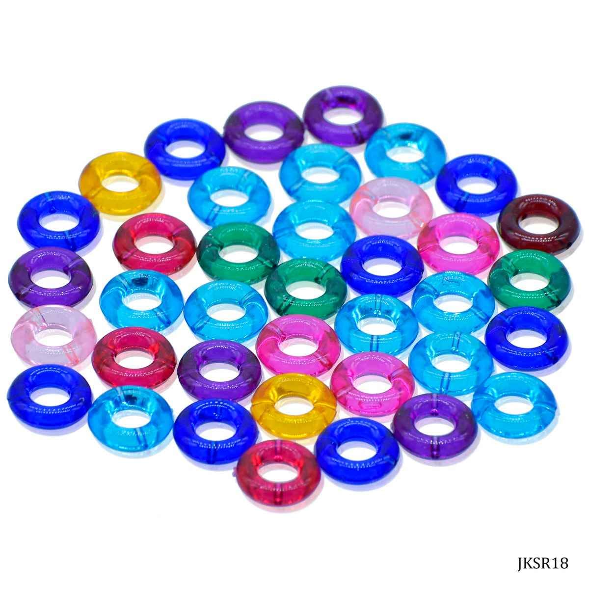 Kundan Beads Stone Round Ring Shape with Hole Multi Colour Size 12MM 10 Grams JKSR18