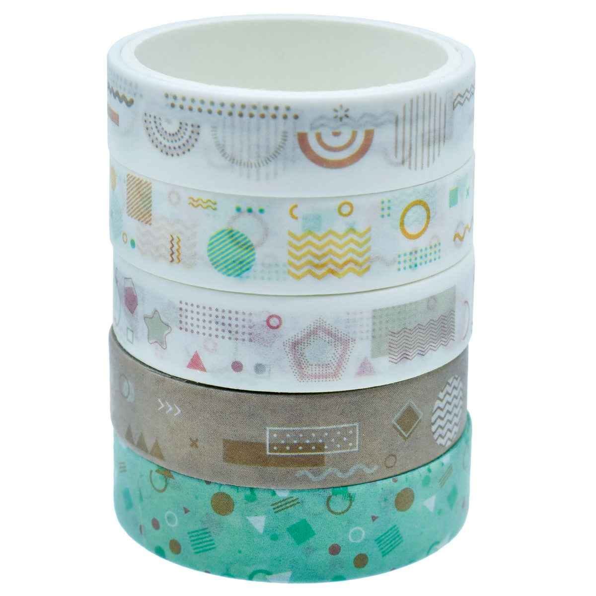 Craft Decorative Paper Tape 10mm x 2m Pack of 5pcs PT-5P