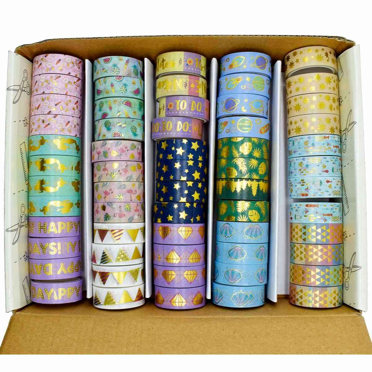 Craft Decorative Tape Washi 1.5cm x 3mtr 60Pcs WTDP-A