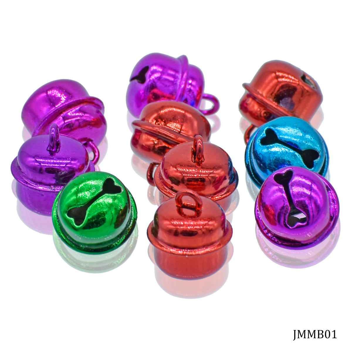 Mini Round Christmas Metal Bells Mixed Colors 14MM 10 Pcs JMMB01