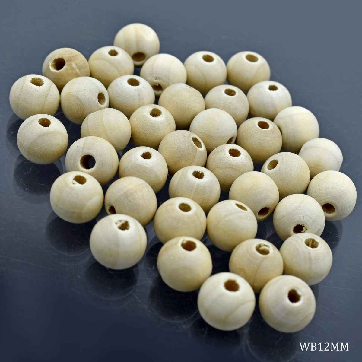 Craft Wooden Beads Round Moti 20gram Size 12MM WB12MM