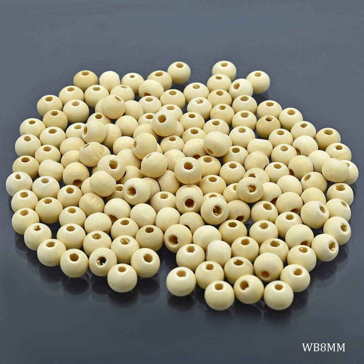 Craft Wooden Beads Round Moti 20gram Size 8MM WB8MM