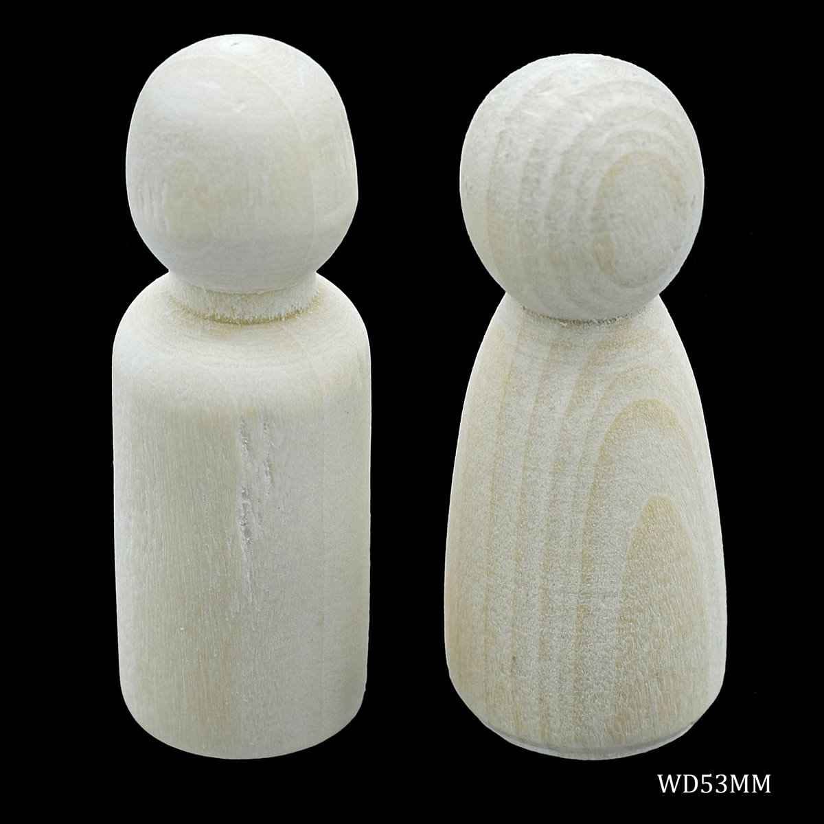 Wooden Peg Doll Raja & Rani 53MM 2 Pcs Set WD53MM