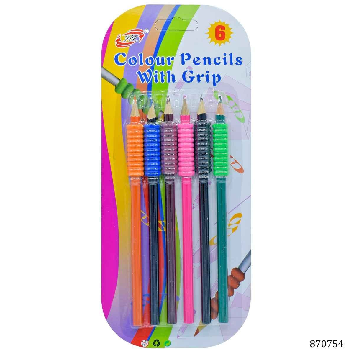 Colour Pencil With Grip Set Of 6 Pcs 870754