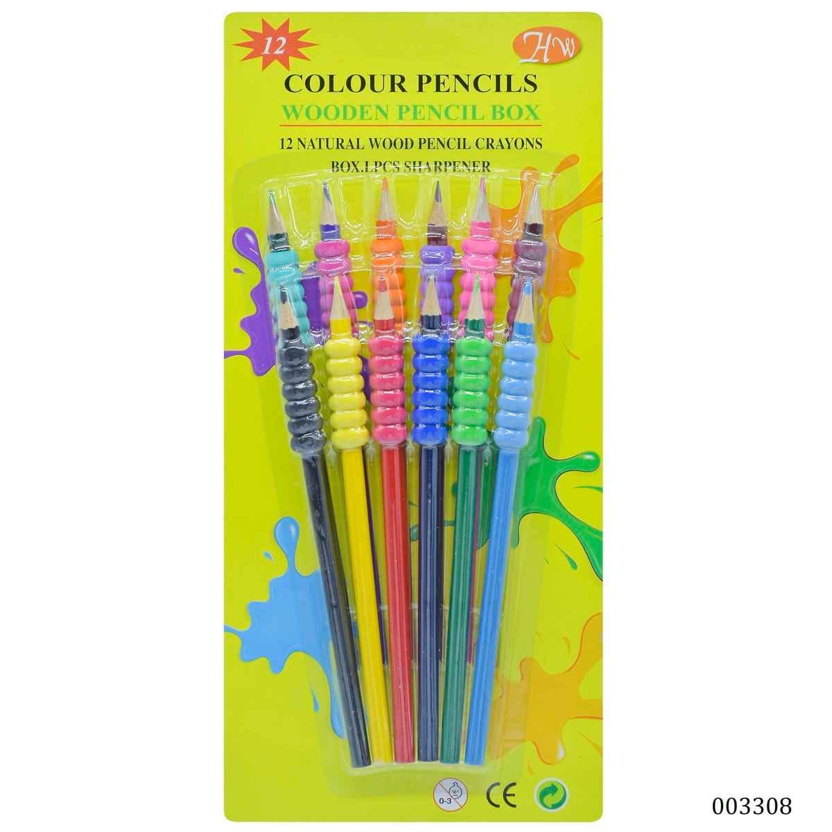 Colour Pencils With Grip Set Of 12 Pcs 003308