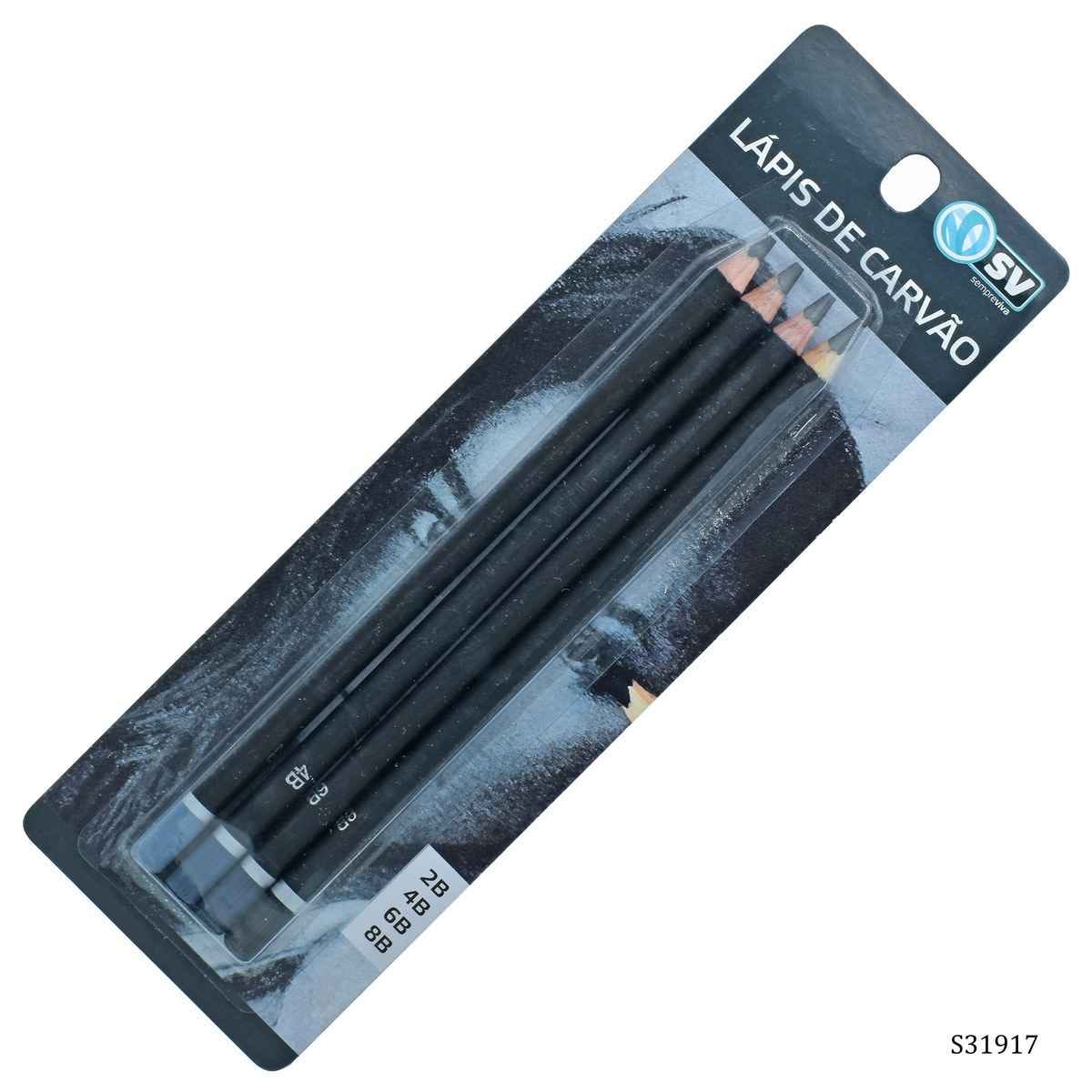 Sketching Pencil 4 Pcs Set Lapis De Canvao Size 2B,4B,6B,8B S31917