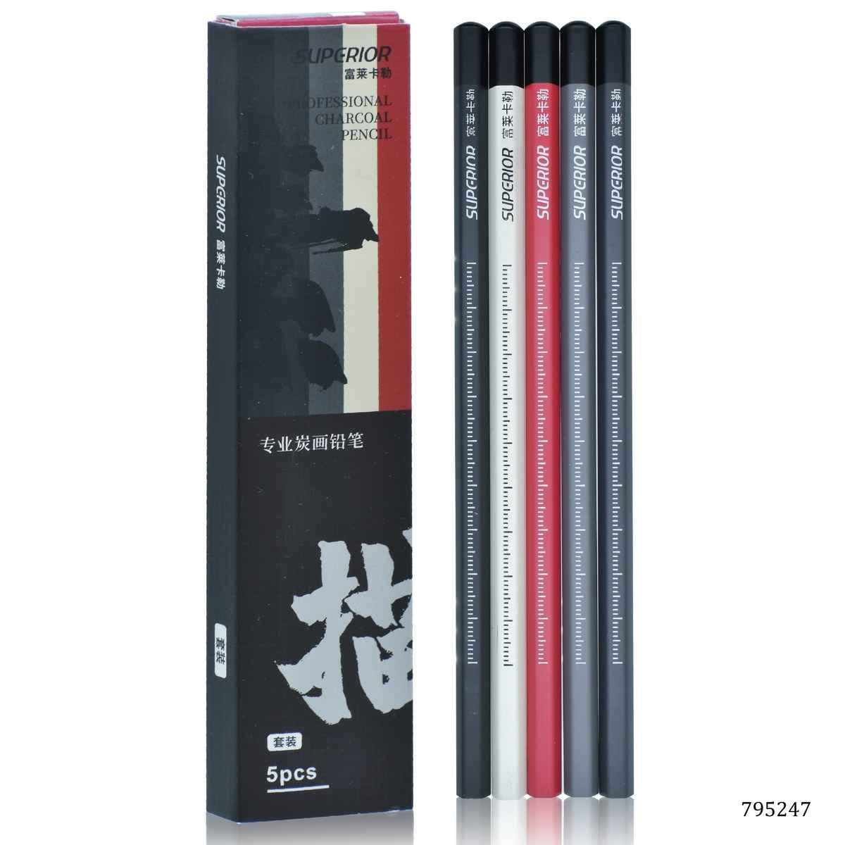 Superior Professional Charcoal Pencil 5 Pcs 795247