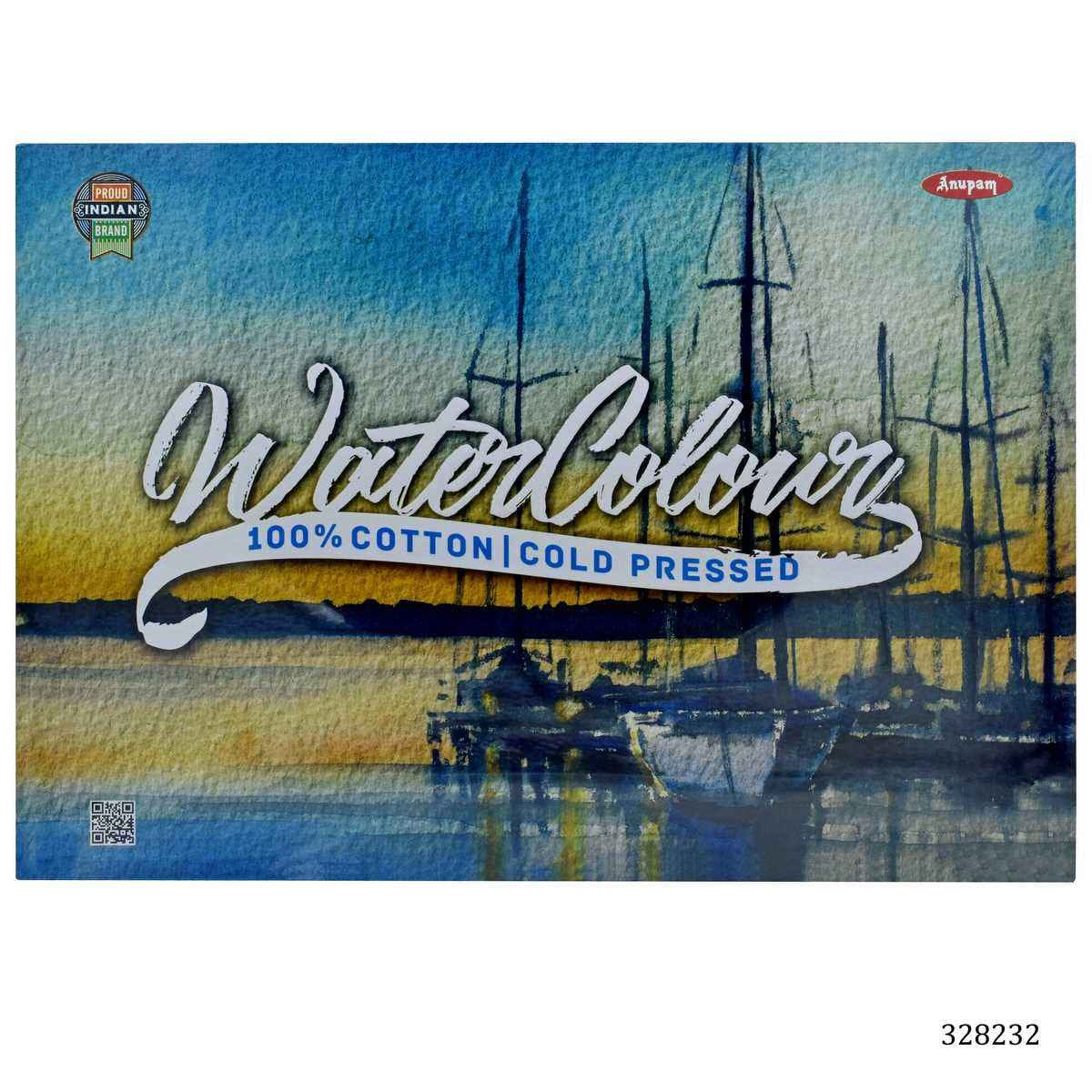 Water Colour Book Cold Pressed 100% Cotton Pad A4 250gsm 15 Sheet 328232