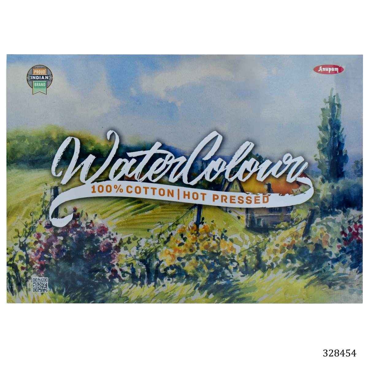 Water Colour Book Hot Pressed 100% Cotton Pad A4 250gsm 15 Sheet 328454