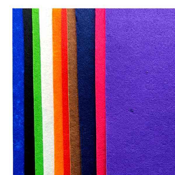 A4 Nonwoven Felt Sheet 10pcs Multi Color A4FELT-MC