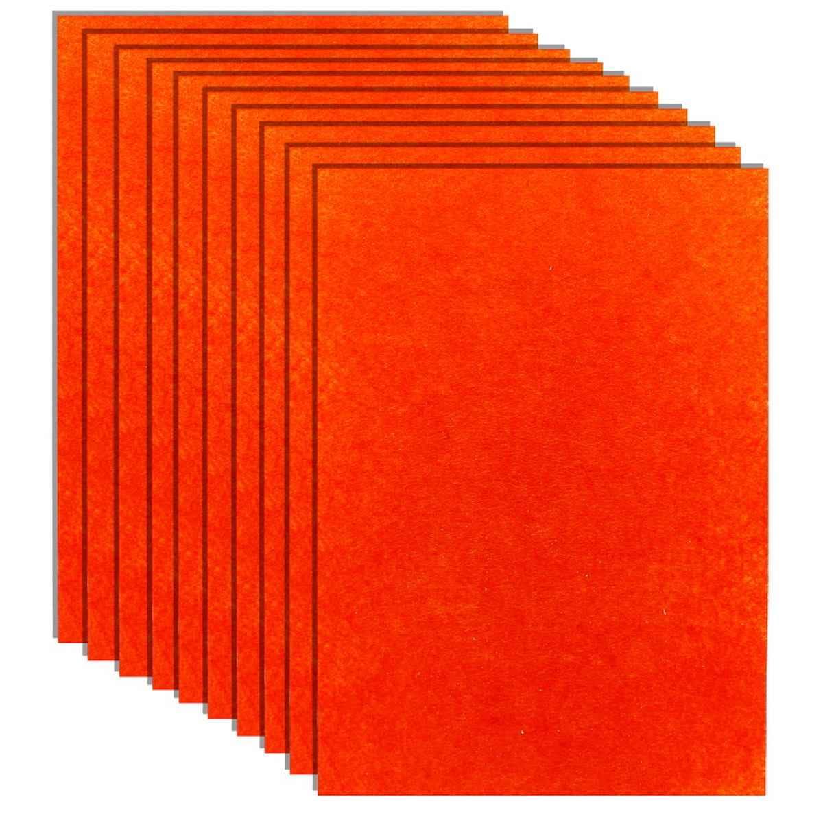 A4 Nonwoven Felt Sheet Dark Orange Colour 10 Sheets ANFSDO70
