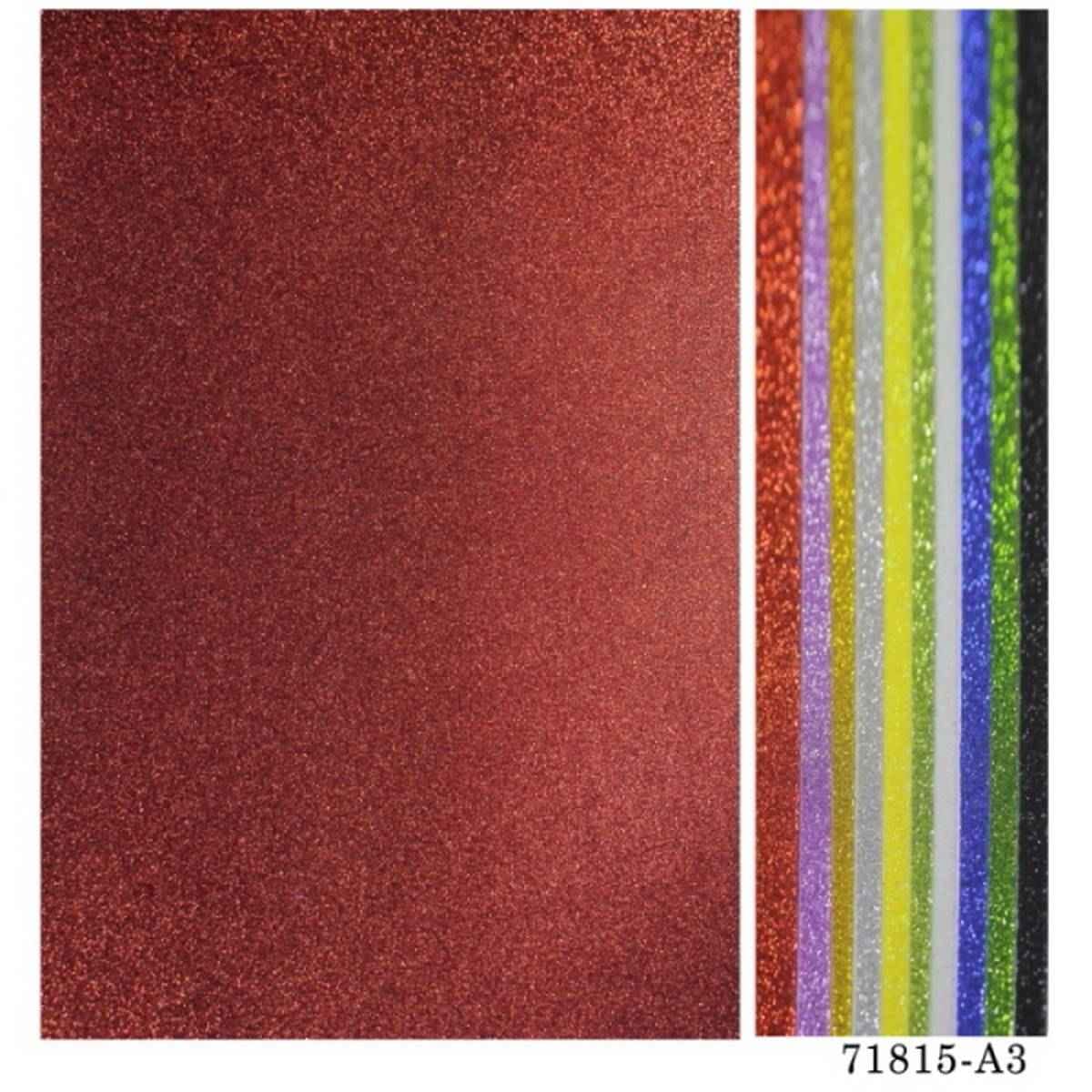 A3 Glitter Foam Sheet With Sticker Multi Colour 10 Sheets 71815-A3
