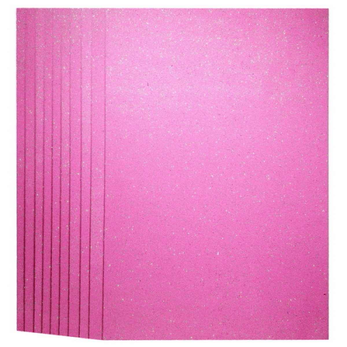 A4 Glitter Foam Sheet With Sticker Baby Pink Colour 10 Sheets 26164BPK