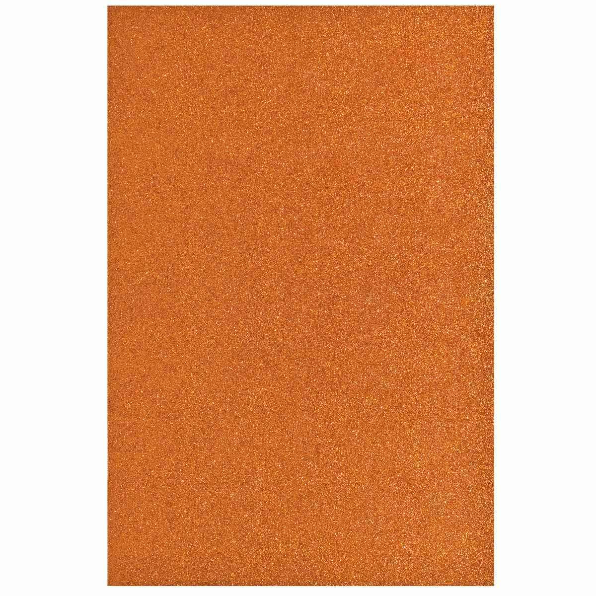 A4 Glitter Foam Sheet With Sticker Orange Colour 10 Sheets 26164OE